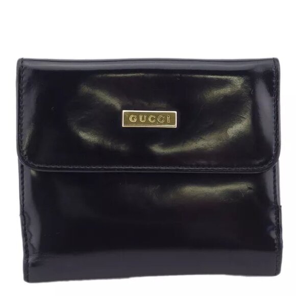 GUCCI W hook wallet logo plate Authentic Used - Picture 1 of 10